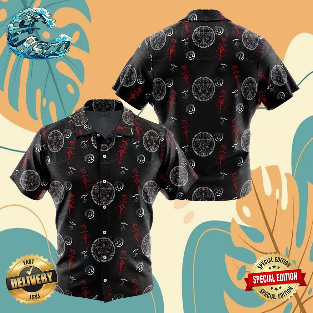 Edward Elric V1 Full Metal Alchemist Button Up Anime Ape Hawaiian Shirt