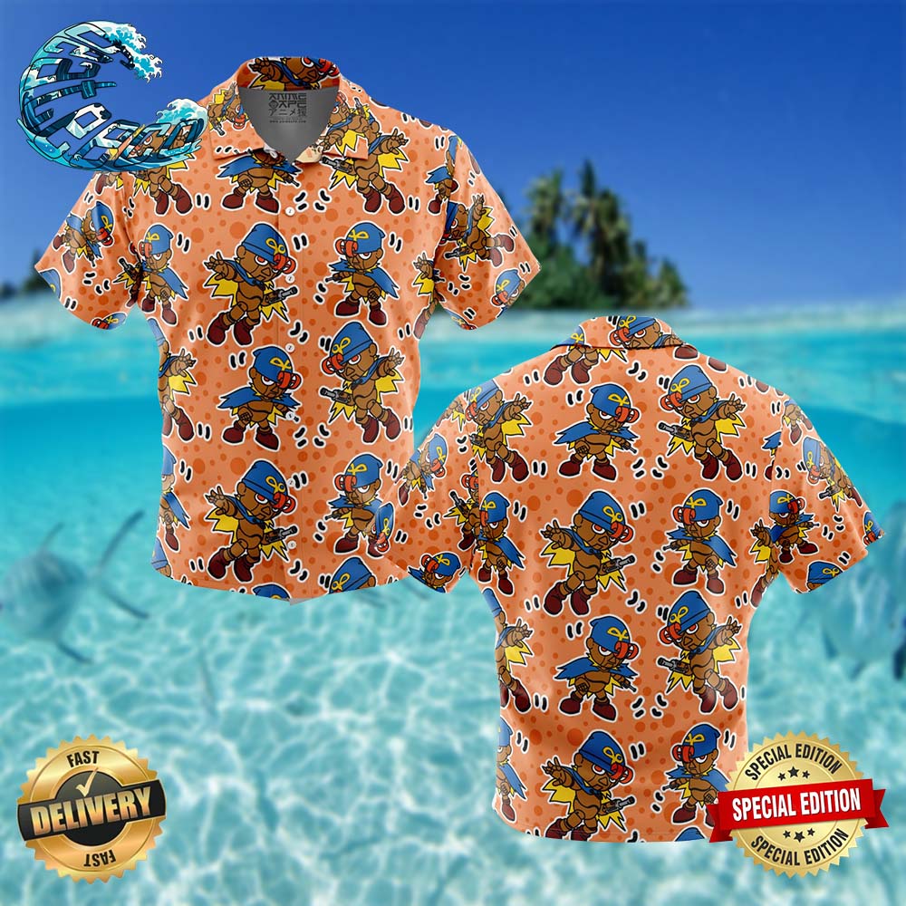 Geno Super Mario Bros Button Up Hawaiian Shirt