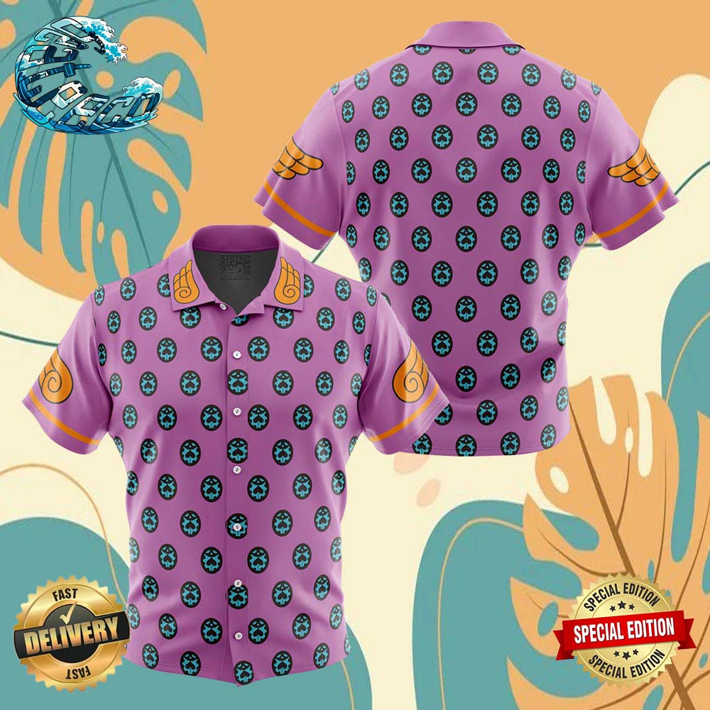 Giorno Giovanna Anime Jojo’s Bizarre Adventure Button Up Anime Ape Hawaiian Shirt