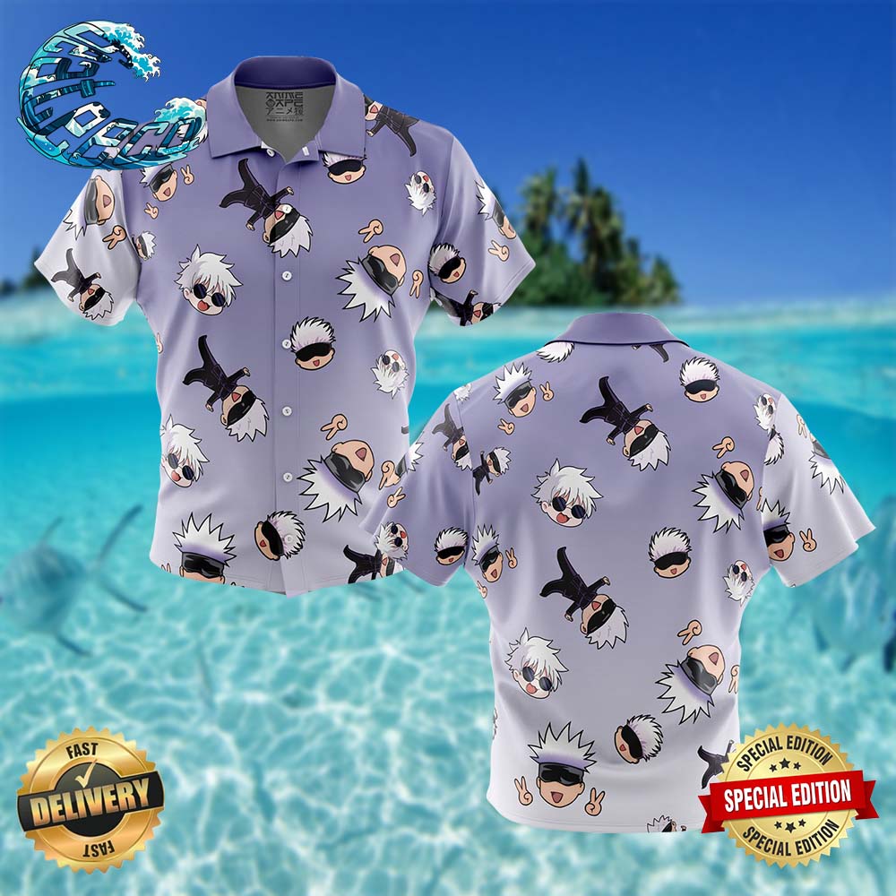 Gojo Satoru Pattern Jujutsu Kaisen Button Up Hawaiian Shirt