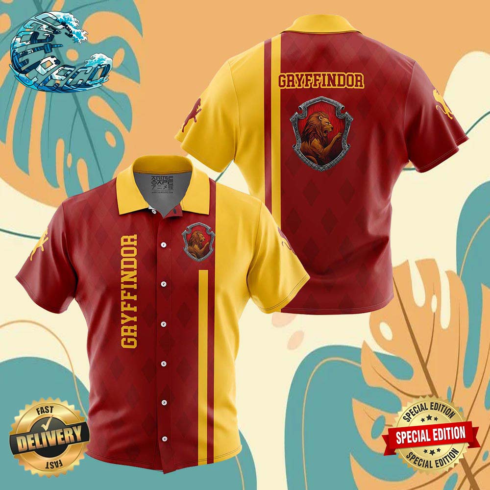 Gryffindor Harry Potter Button Up Anime Ape Hawaiian Shirt