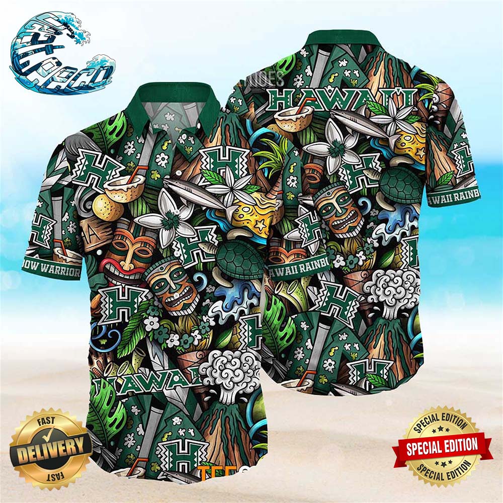 Hawaii Rainbow Warriors Ncaa Mens Floral Special Design Hawaiian Shirt