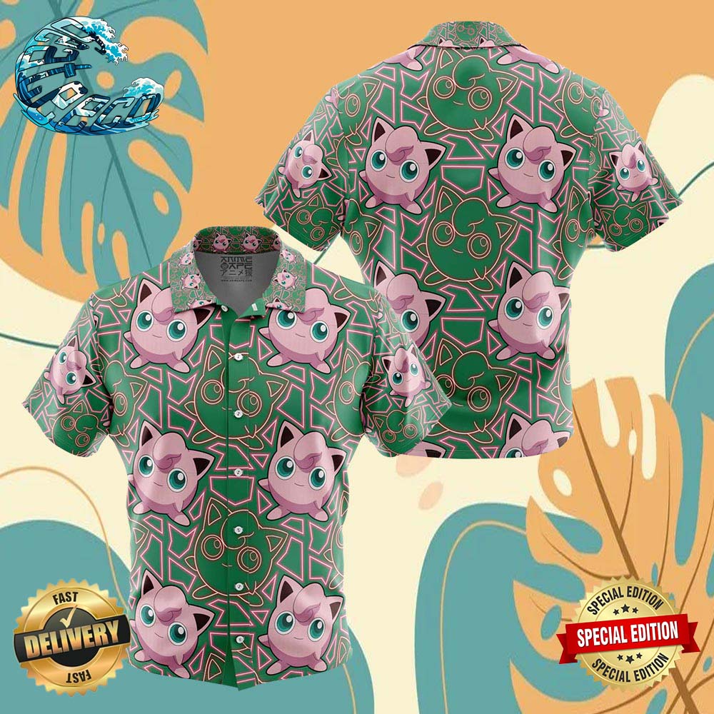 Jigglypuff Pokemon Button Up Anime Ape Hawaiian Shirt