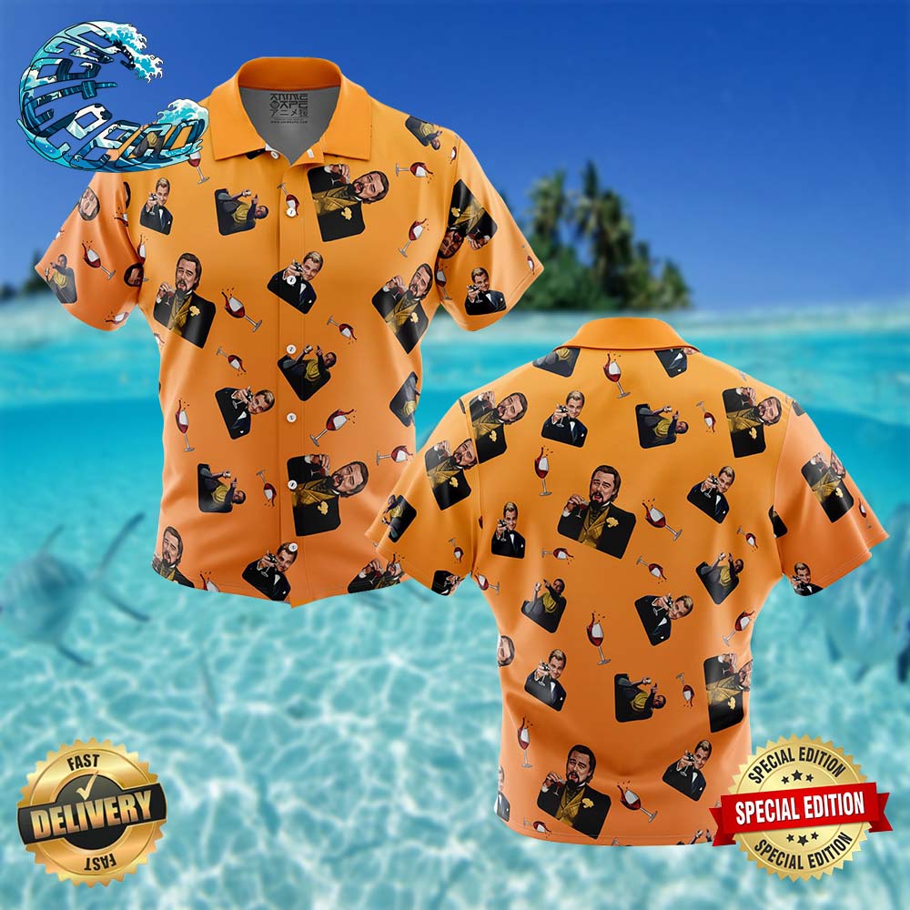 Leonardo DiCaprio Meme Pattern Button Up Hawaiian Shirt