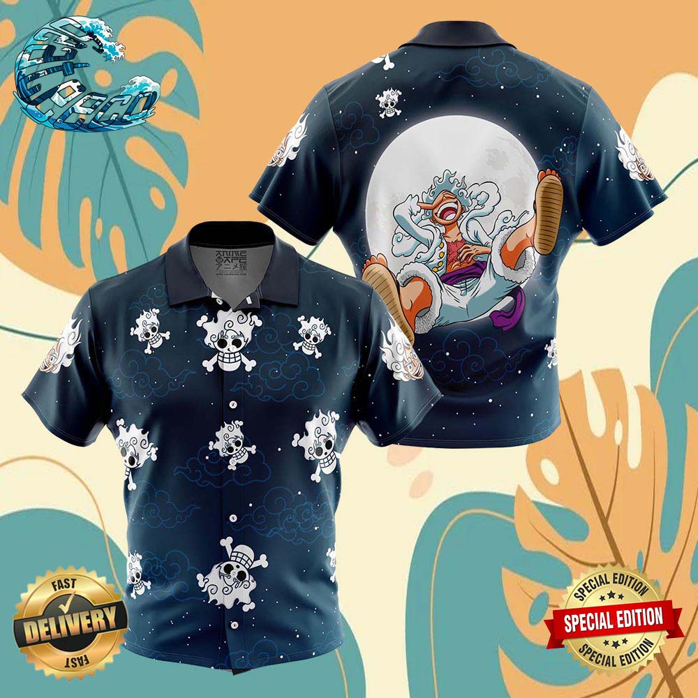 Luffy Gear 5th v2 One Piece Button Up Anime Ape Hawaiian Shirt