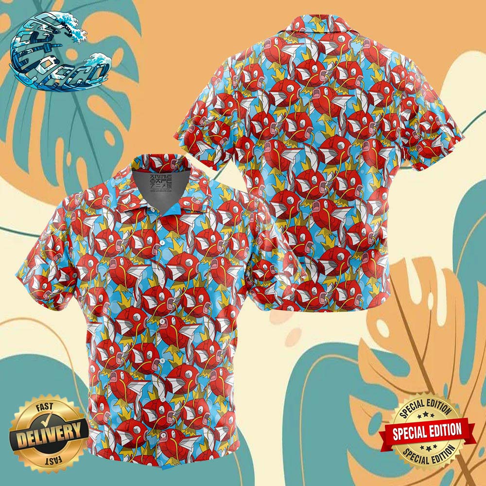 Magikarp Pokemon Button Up Anime Ape Hawaiian Shirt