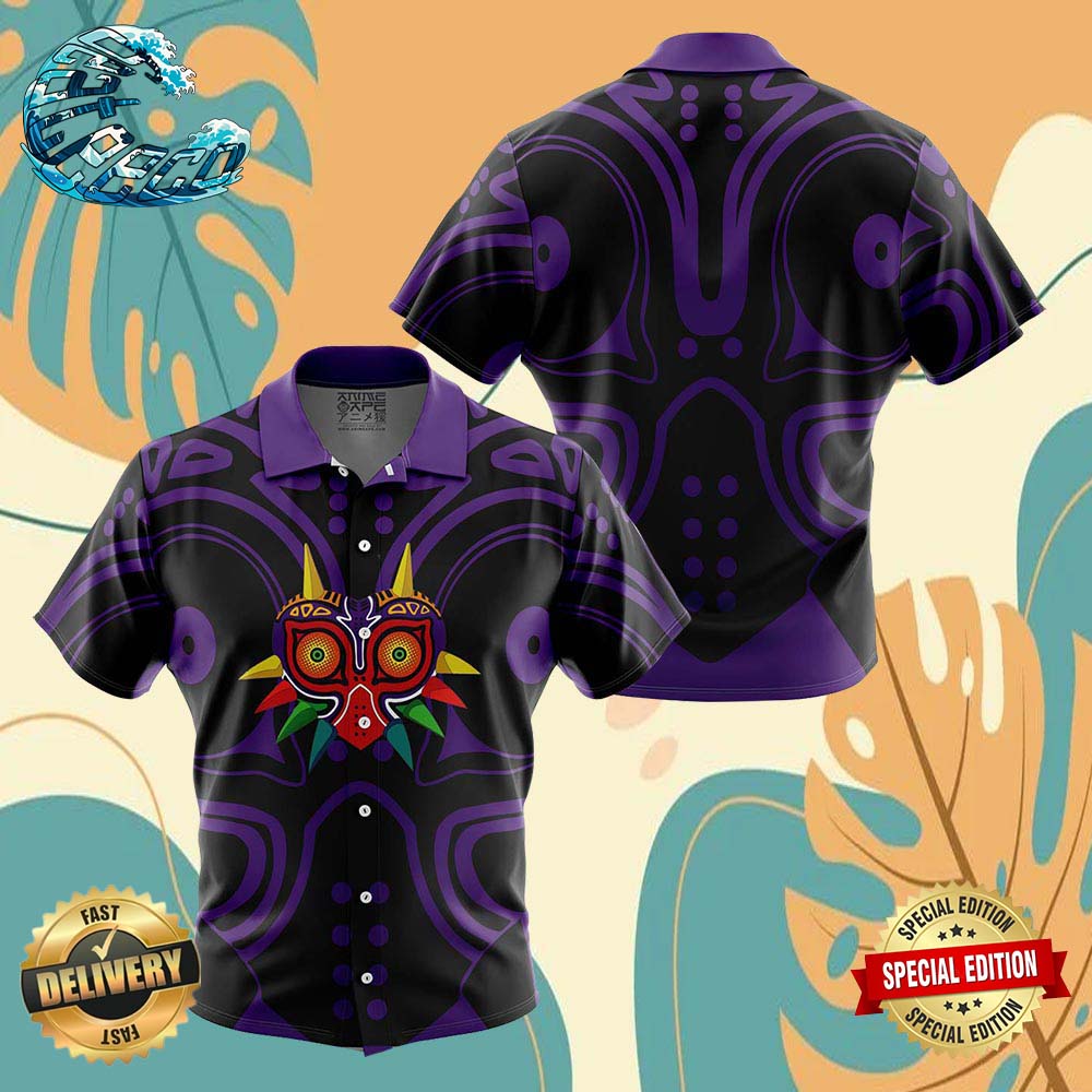 Majora's Mask The Legend of Zelda Button Up Anime Ape Hawaiian Shirt