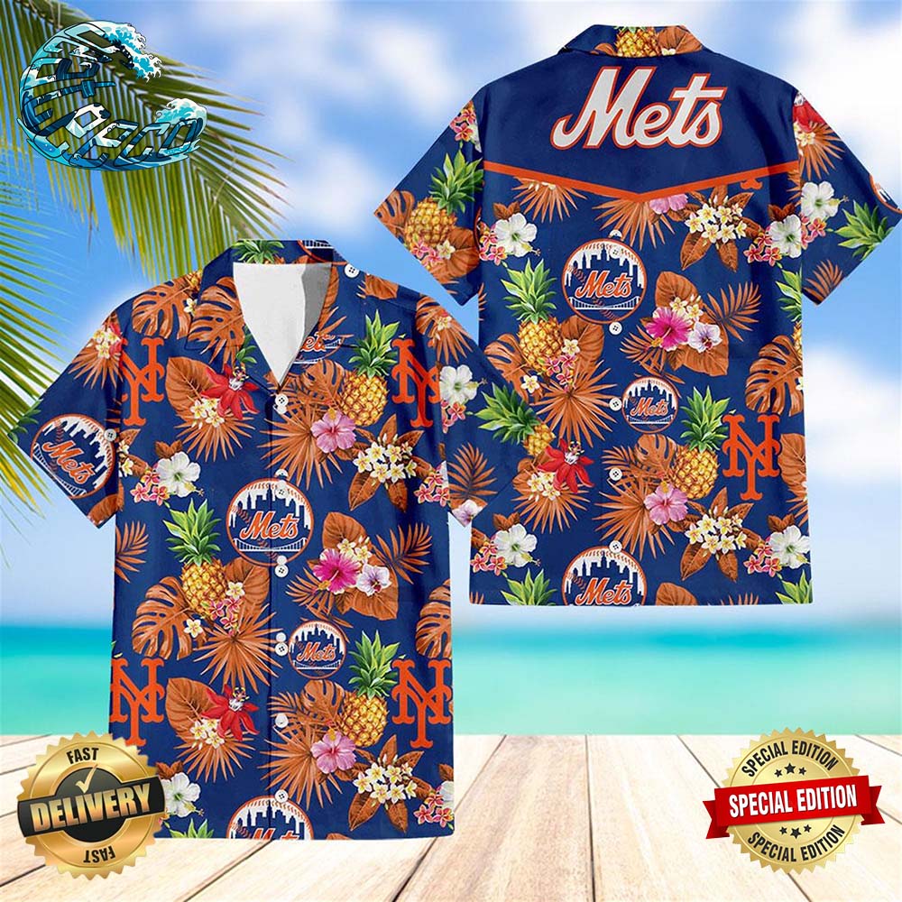 New York Mets Pineapple Tropical Hawaiian Shirt