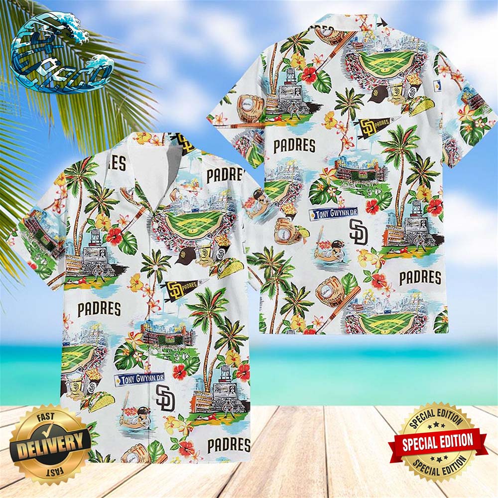 Padres Scenic MLB Hawaiian Shirt Beach Shorts