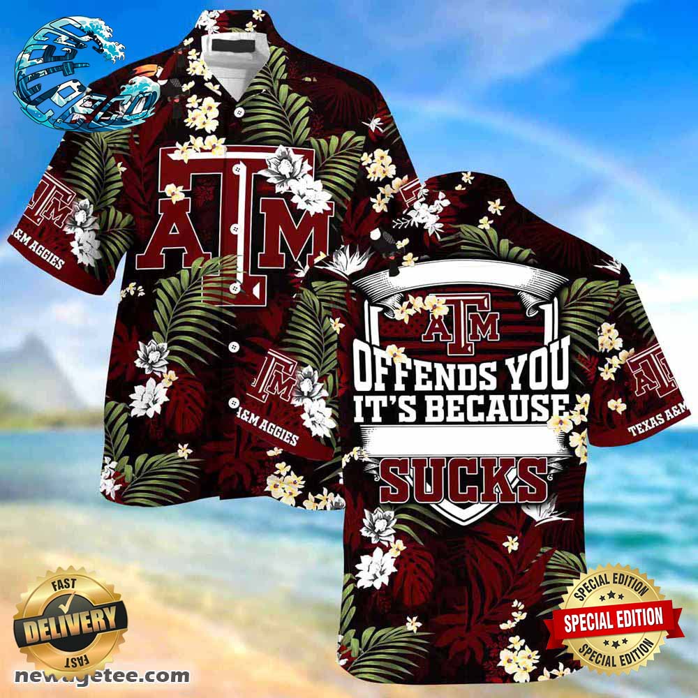 Texas A M Aggies Summer Beach Hawaiian Shirt This Flag Offends You