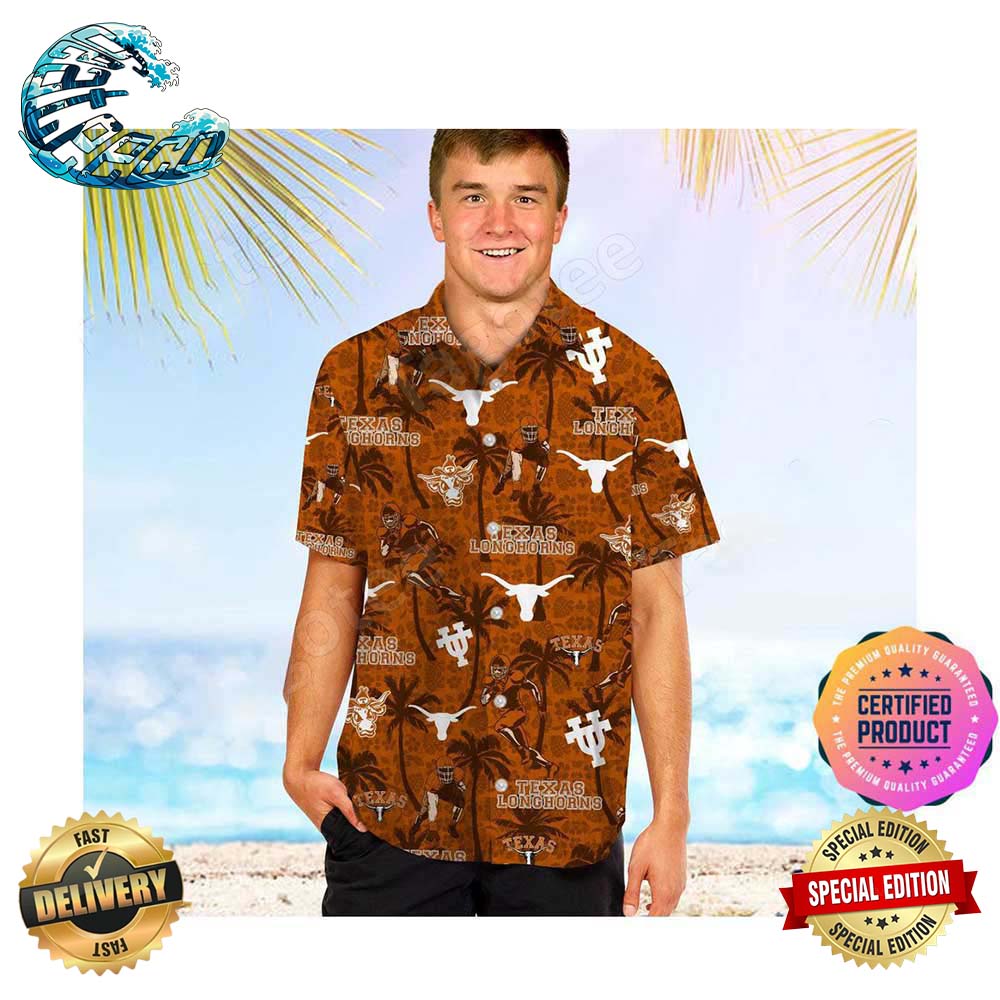 Texas Longhorns Coconut Aloha Hawaiian Shirt Beach Shorts Custom Name For Men Women