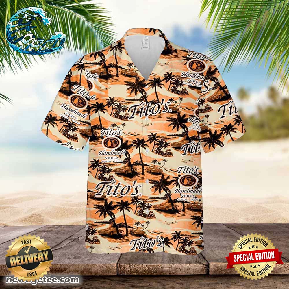 Tito's Vodka Hawaiian Sea Island Pattern Shirt Hawaiian