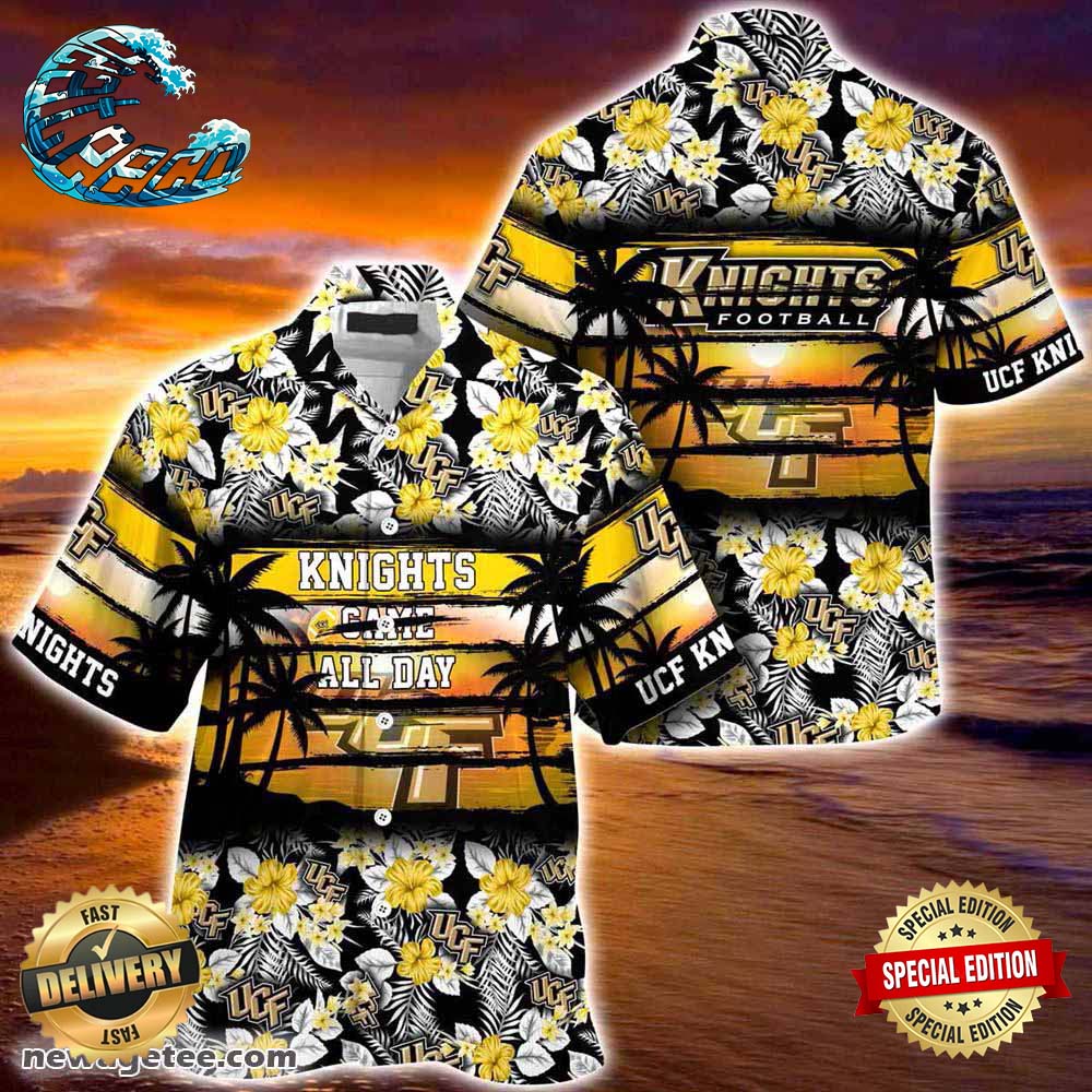 UCF Knights Summer Beach Hawaiian Shirt Hibiscus Pattern For Sports Fan