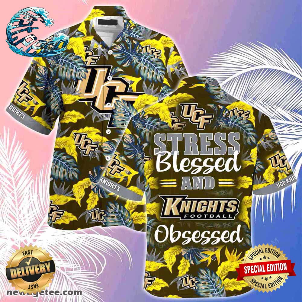 UCF Knights Summer Beach Hawaiian Shirt Stress Blessed Obsessed