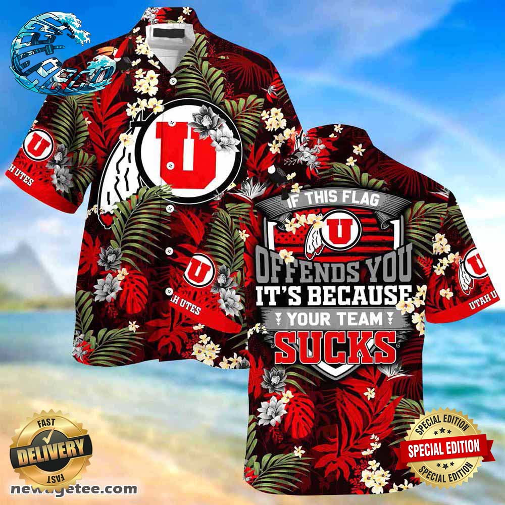 Utah Utes Summer Beach Hawaiian Shirt This Flag Offends You