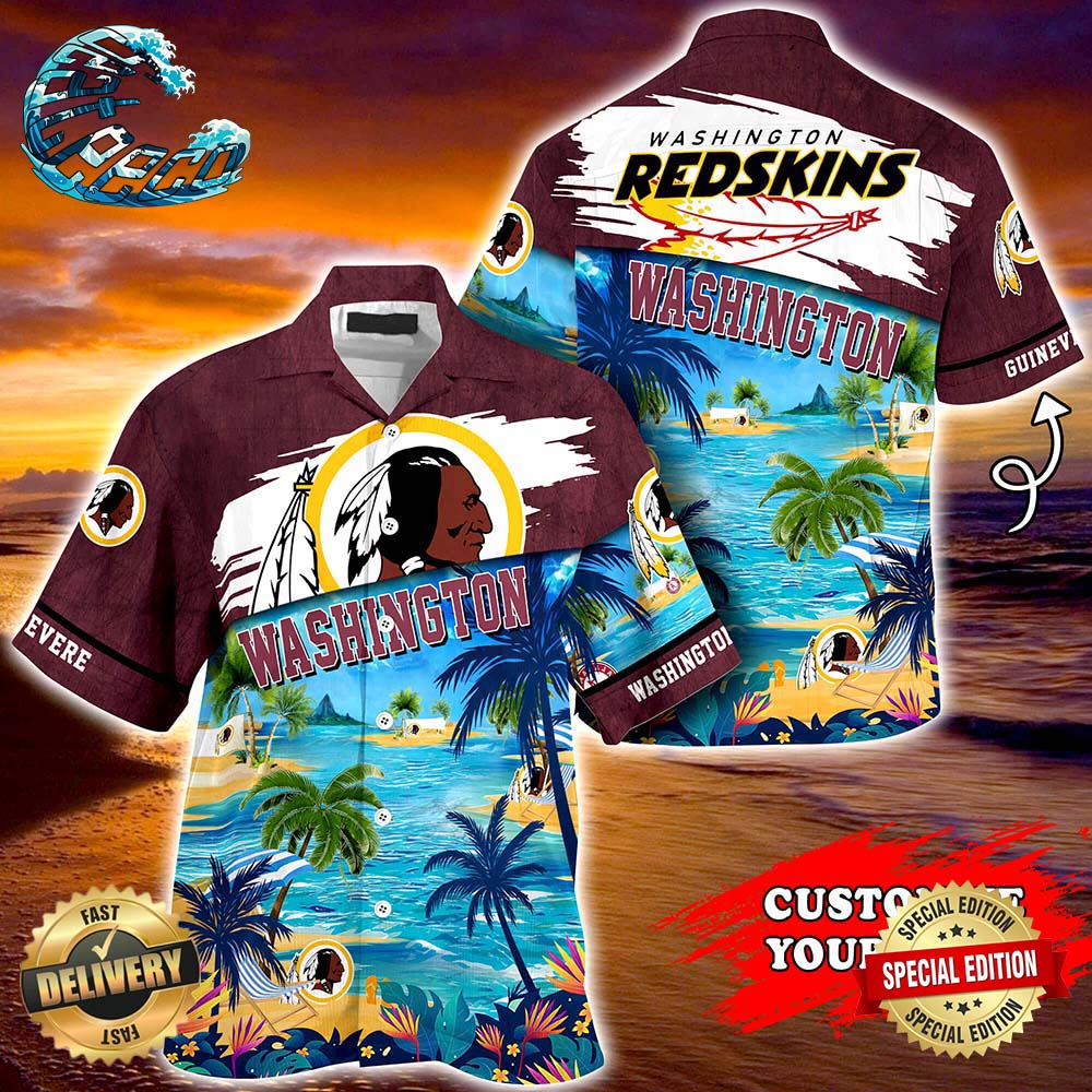 Washington Redskins NFL Personalized Hawaiian Shirt Beach Shorts