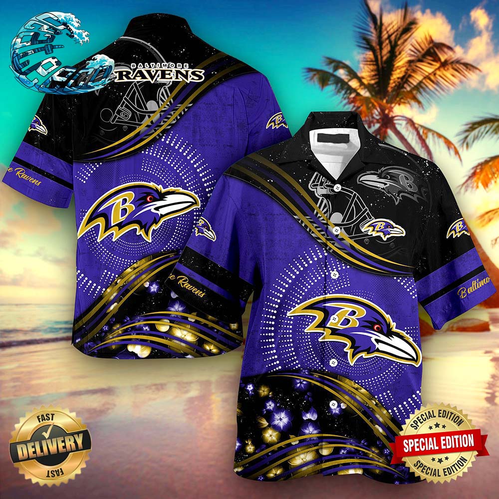 Baltimore Ravens NFL Hawaiian Shirt, beach shorts