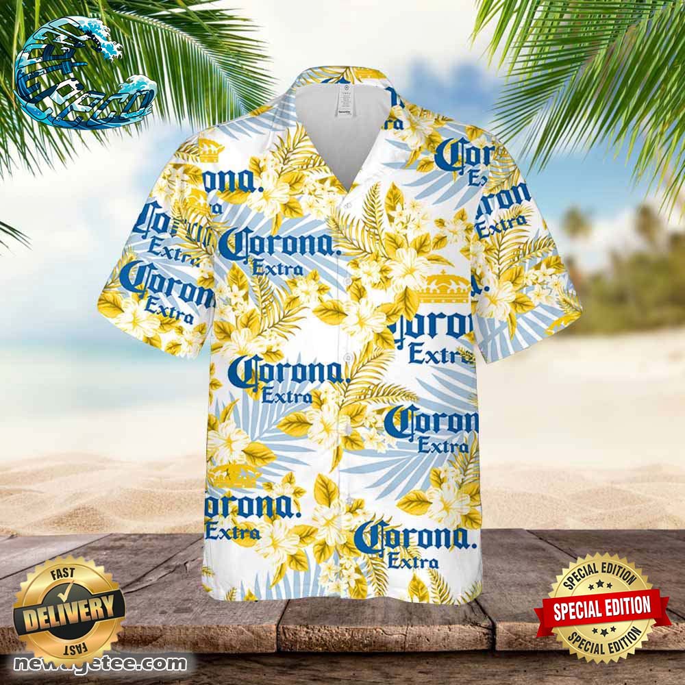 Corona Hawaiian Button Up Shirt Hibiscus Floral