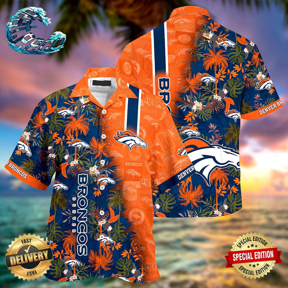 Denver Broncos NFL Hawaiian Shirt Beach Shorts