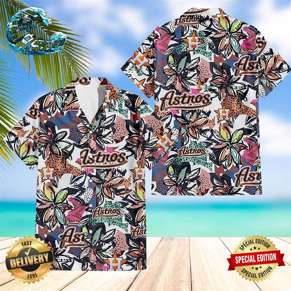 Houston Astros Floral Vintage Hawaiian Shirt Beach Shorts