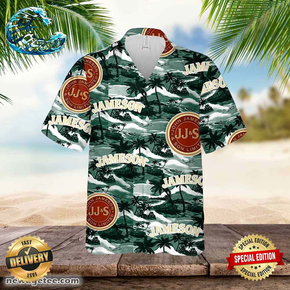 Jameson Hawaiian Button Up Shirt Sea Island Pattern