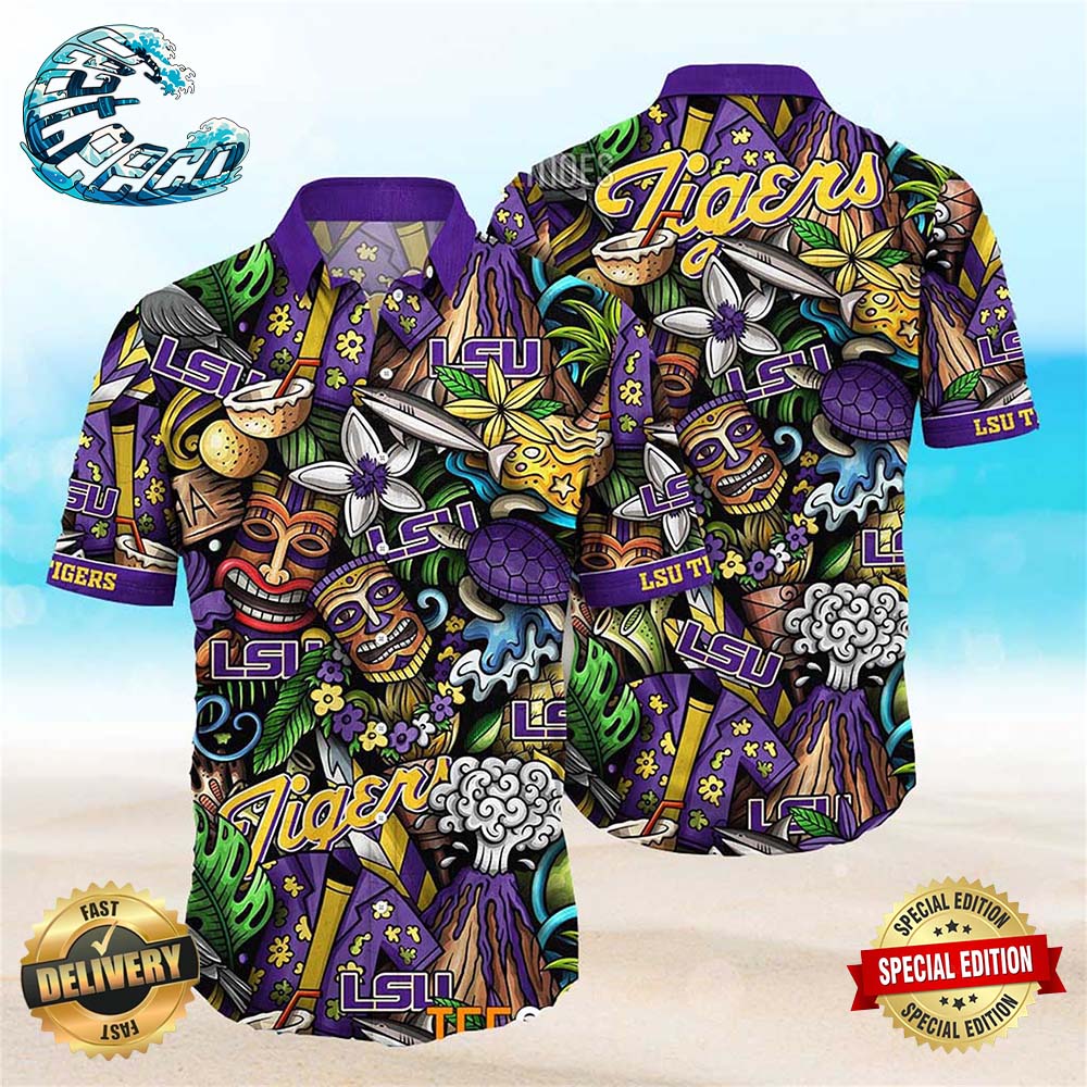 LSU Tigers Ncaa Mens Floral Special Design Hawaiian Shirt