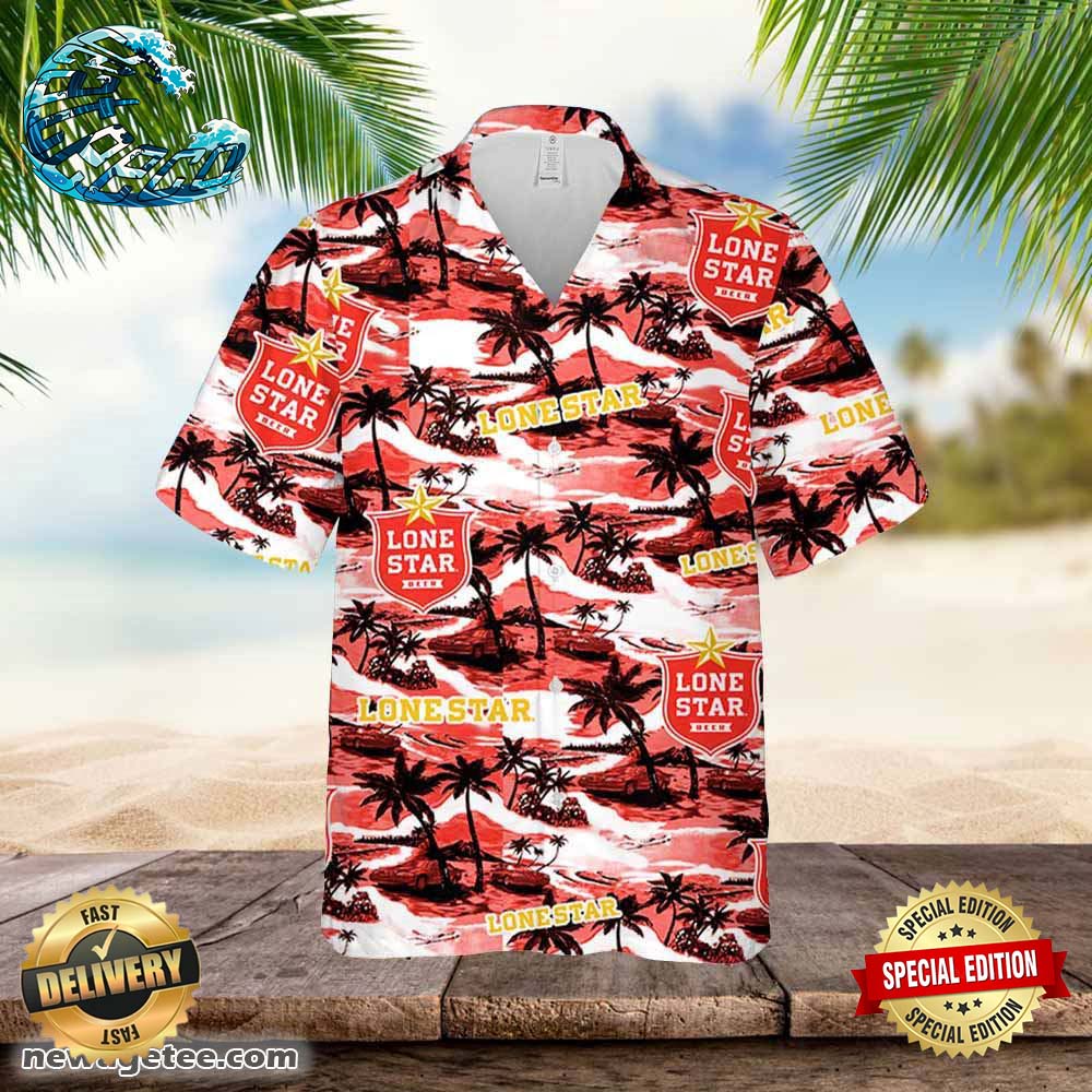 Lone Star Hawaiian Sea Island Pattern Shirt Hawaii Beer Loves