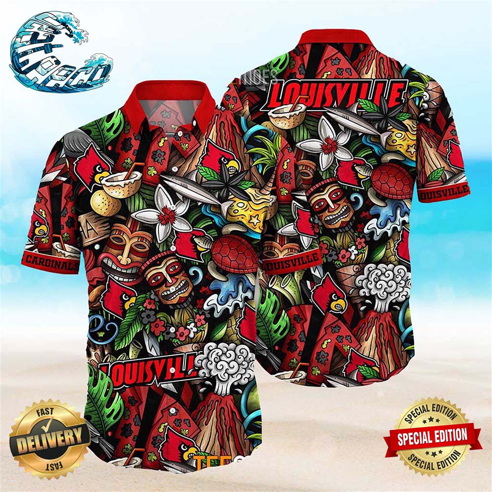 Louisville Cardinals NCAA Mens Floral Special Design Hawaiian Shirt