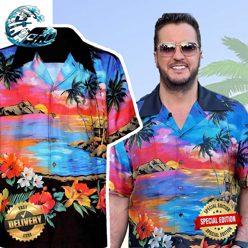 Luke Bryan Hawaiian Shirt American Idol 2023 Aloha Sunset