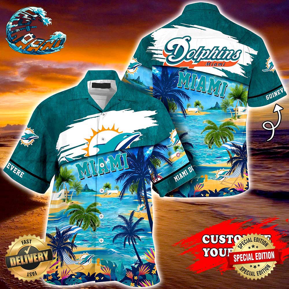 Miami Dolphins NFL Personalized Hawaiian Shirt Beach Shorts