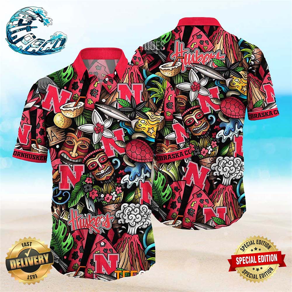 Nebraska Cornhuskers NCAA Mens Floral Special Design Hawaiian Shirt