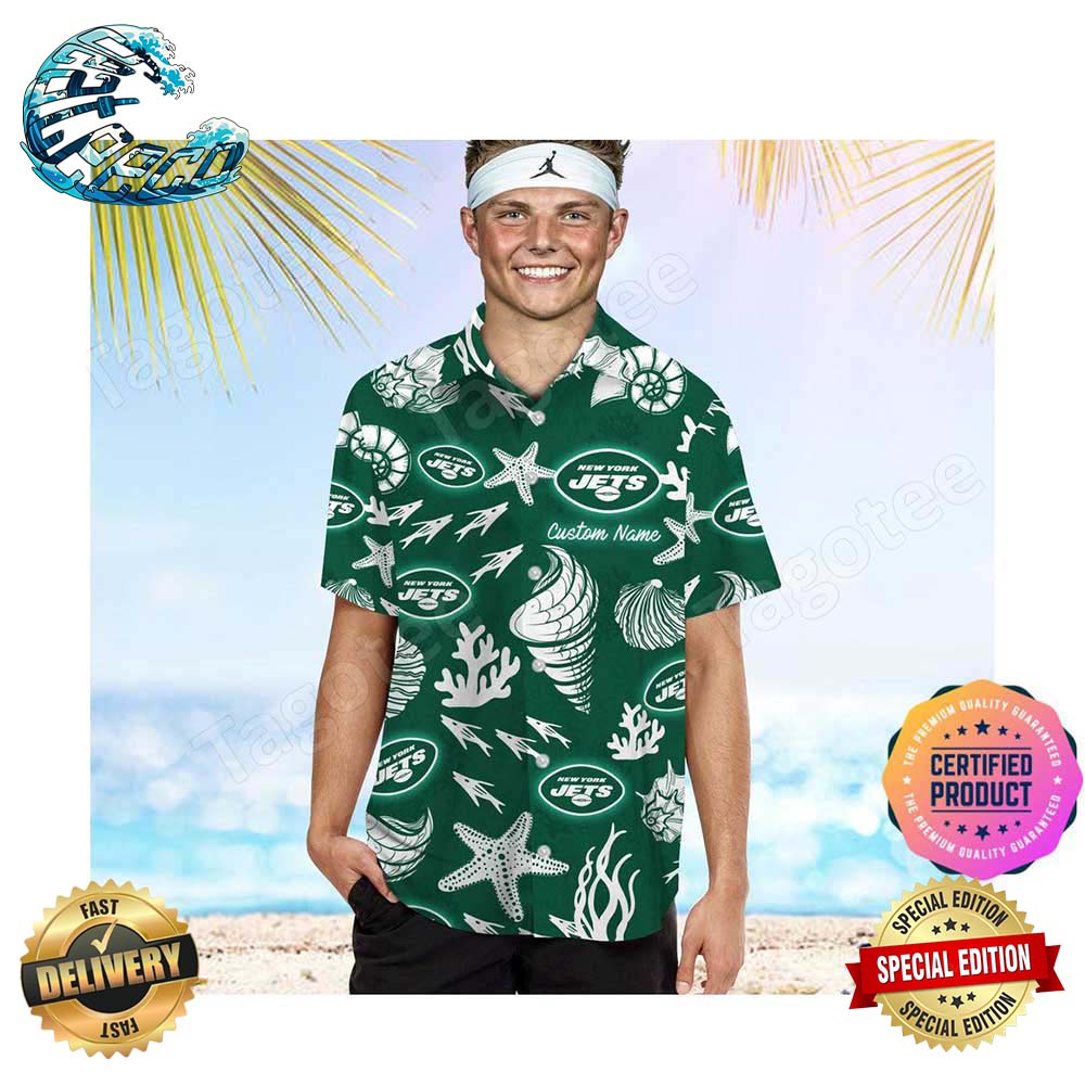 New York Jets Aloha Hawaiian Shirt Beach Shorts Custom Name For Men Women