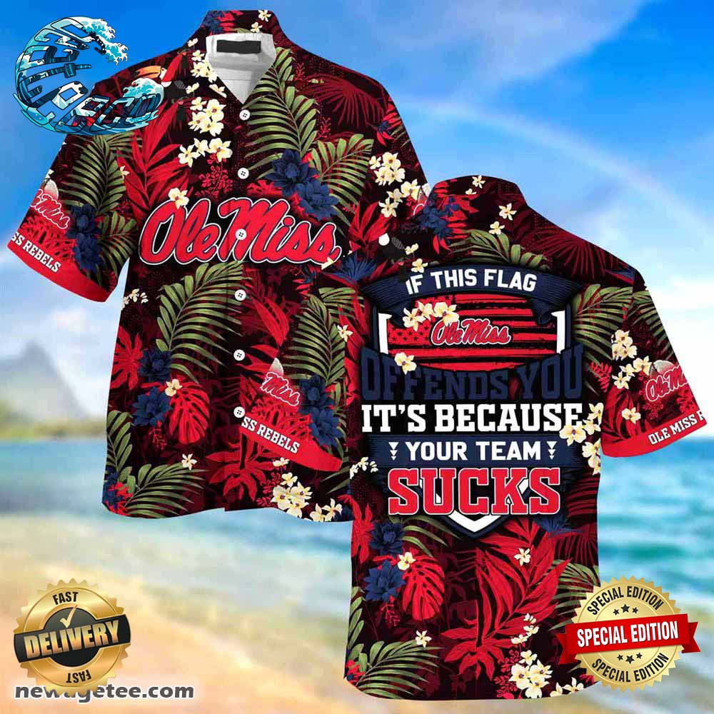 Ole Miss Rebels Summer Beach Hawaiian Shirt This Flag Offends You