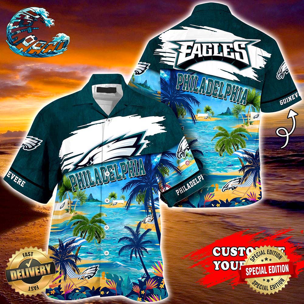 Philadelphia Eagles NFL Personalized Hawaiian Shirt Beach Shorts