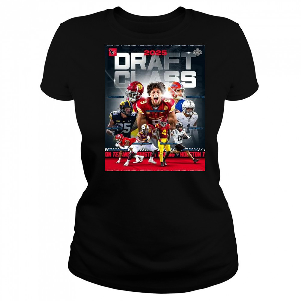 2025 Draft Class Houston Texans Graham Mertz, Jayden Higgins, Luke Lachey, Aireontae Lamont Ersery NFL t-shirt Women's T-shirt