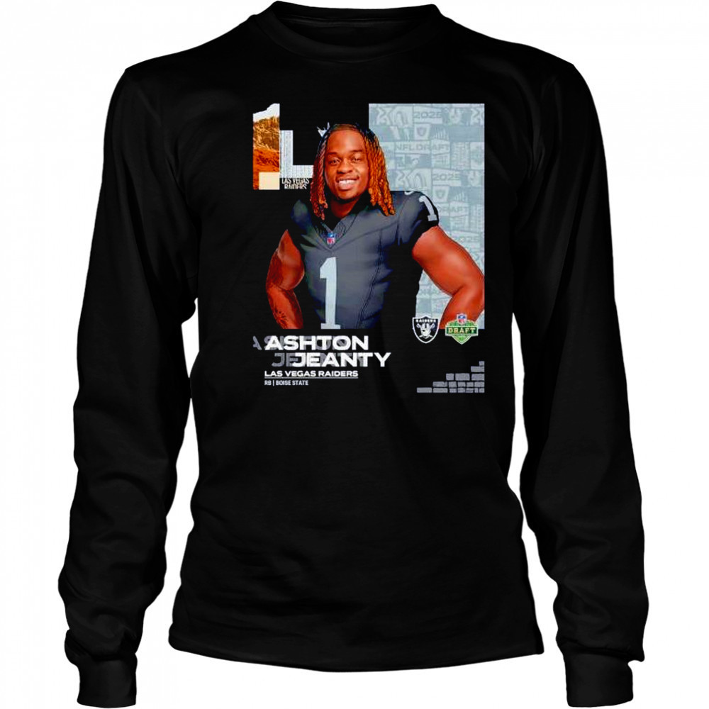 Ashton Jeanty Las Vegas Raiders 2025 NFL Draft cartoon shirt Long Sleeved