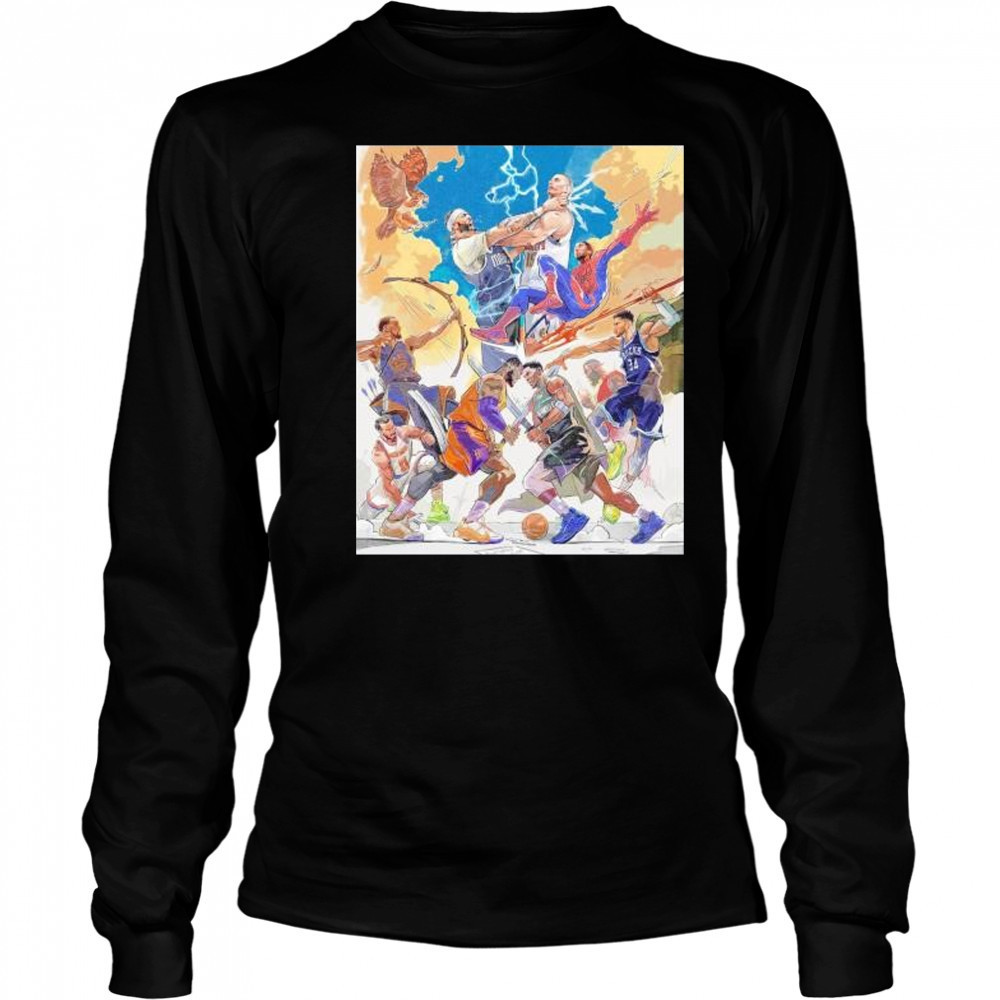 Battle of Gods NBA Playoffs 2025 Mavs vs Nuggets Lakers vs Timberwolves shirt Long Sleeved