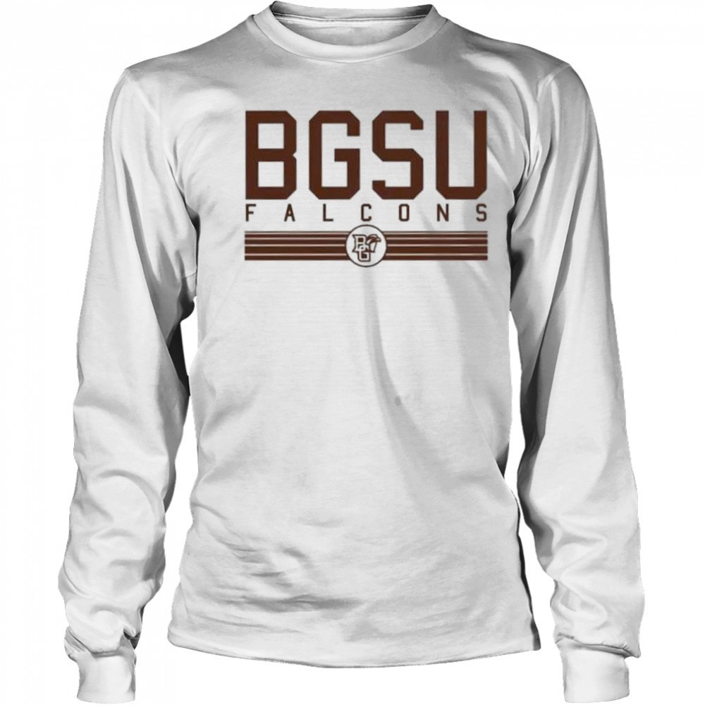 BGSU Falcons logo stripe shirt Long Sleeved