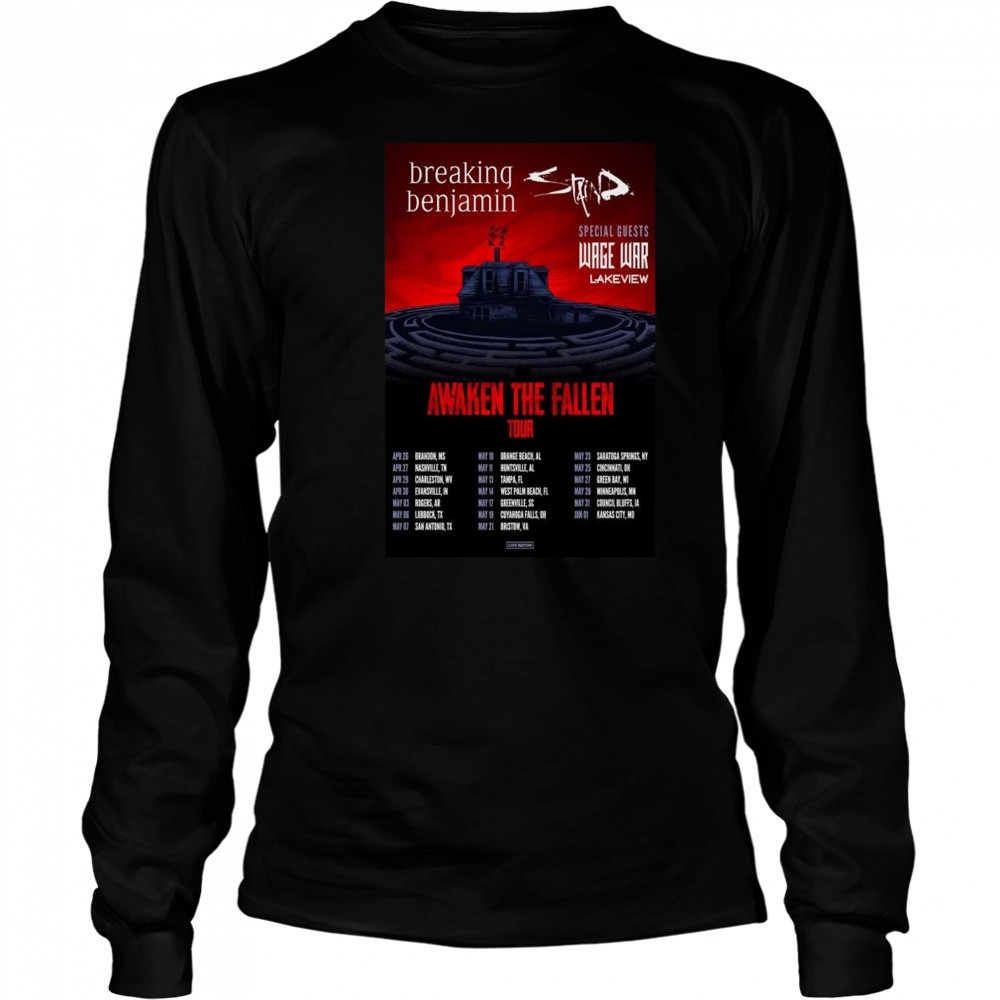 Breaking Benjamin With Staind & Wage War Tour 2025 Shirt Long Sleeved