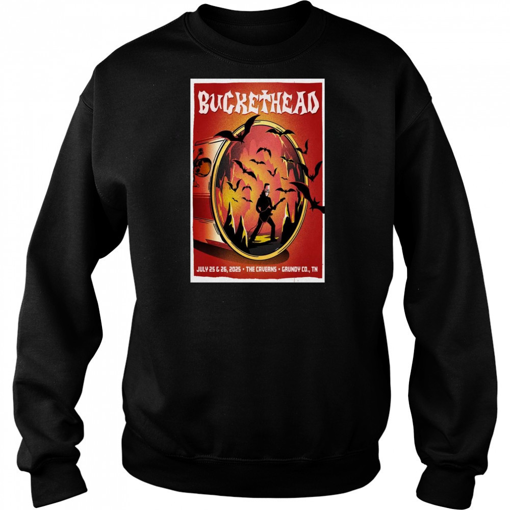 Buckethead The Caverns Grundy CO TN July 25th-26th 2025 Poster Graphic t-shirt Sweatshirt