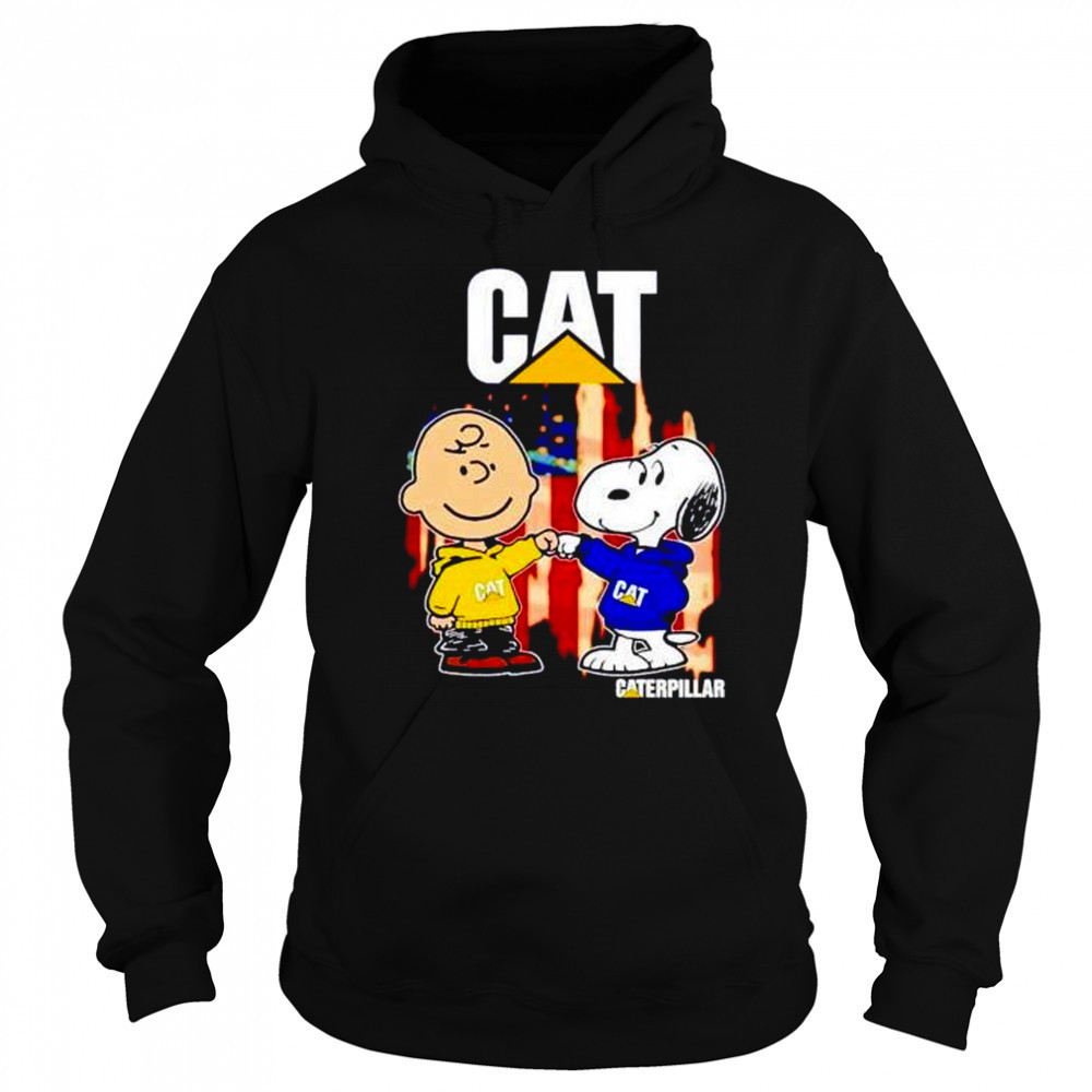 Caterpillar Charlie Brown and Snoopy shirt Hoodie