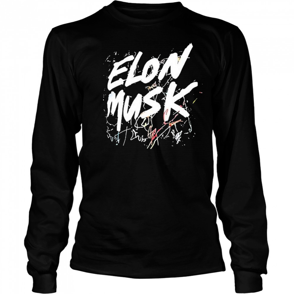 Elon Musk text scratchy 2025 t-shirt Long Sleeved