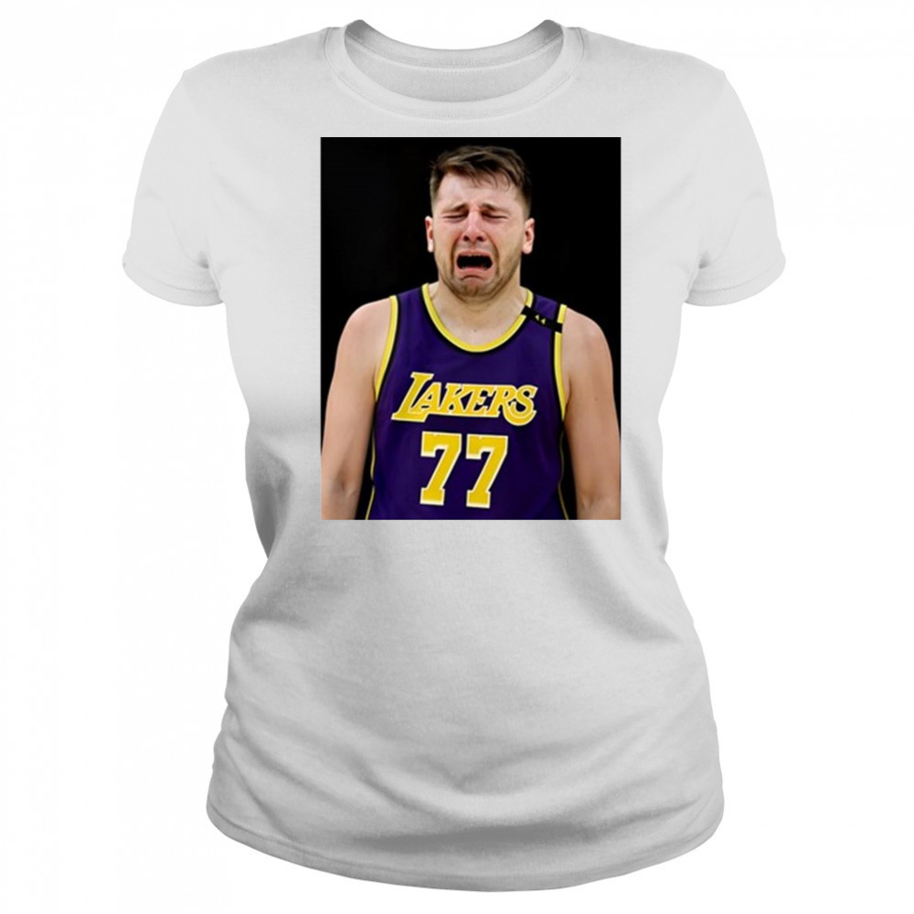 Justin Gaard Luka Doncic Lakers Crying 2025 Poster t-shirt Women's T-shirt