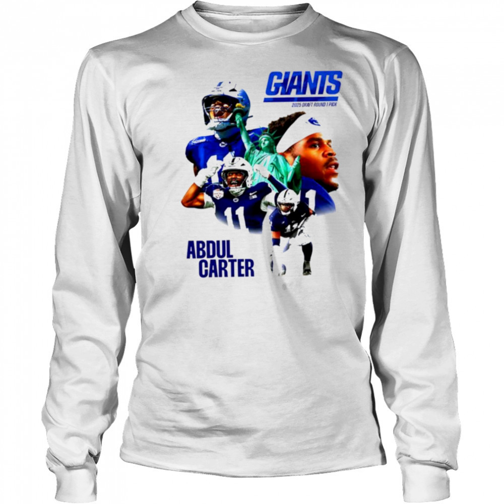 Abdul Carter NY Giants 2025 Draft round 1 pick shirt Long Sleeved