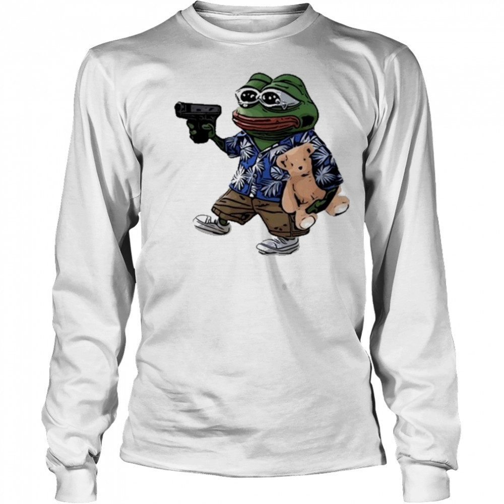 Creasy Fren Frog Meme T-shirt Long Sleeved