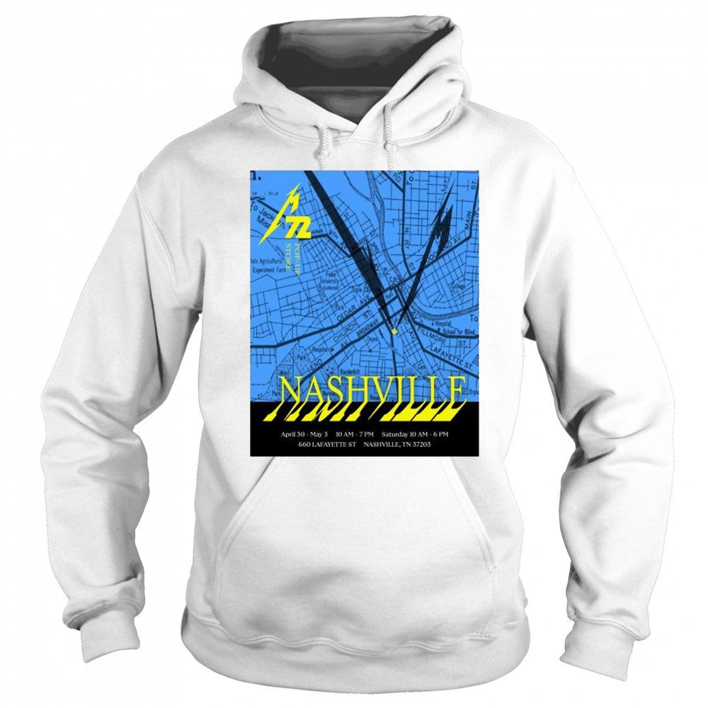 Metallica 72 Pop-Up Store Nashville April 30 – May 3 2025 Lafayette ST t-shirt Hoodie