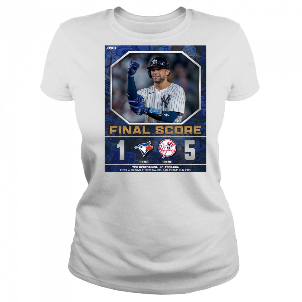 New York Yankees Win Toronto Blue Jays Final Score 5 – 1 Top Performer J.C. Escarra Poster t-shirt Women's T-shirt