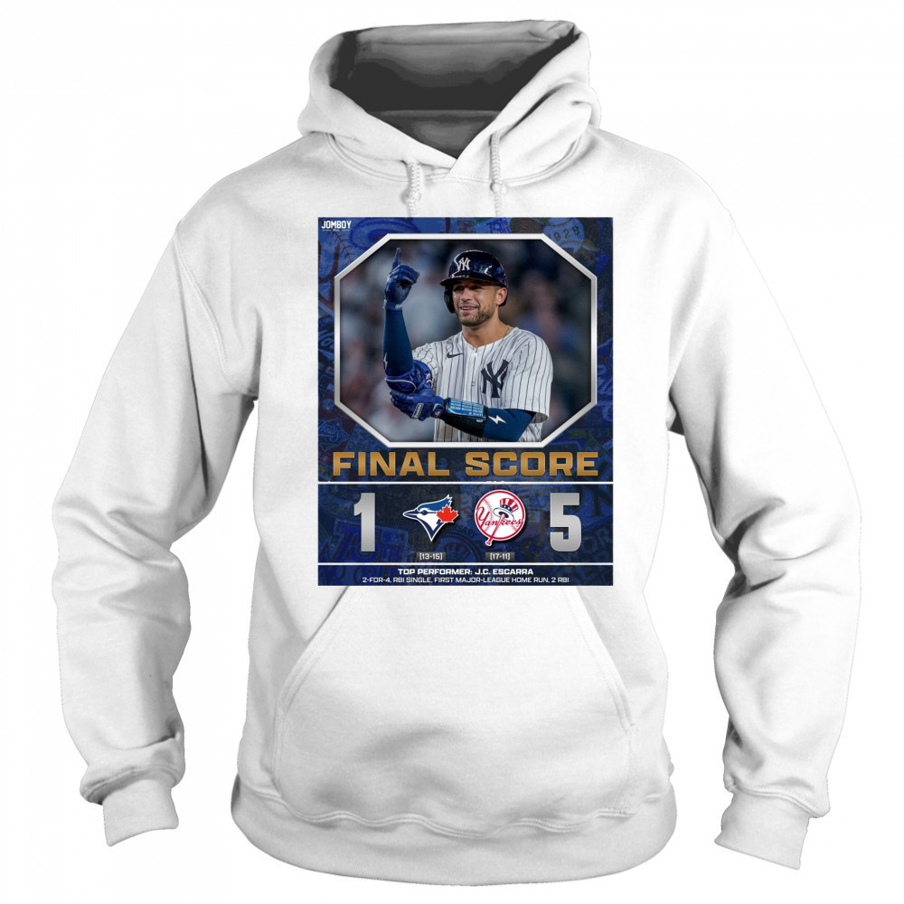 New York Yankees Win Toronto Blue Jays Final Score 5 – 1 Top Performer J.C. Escarra Poster t-shirt Hoodie