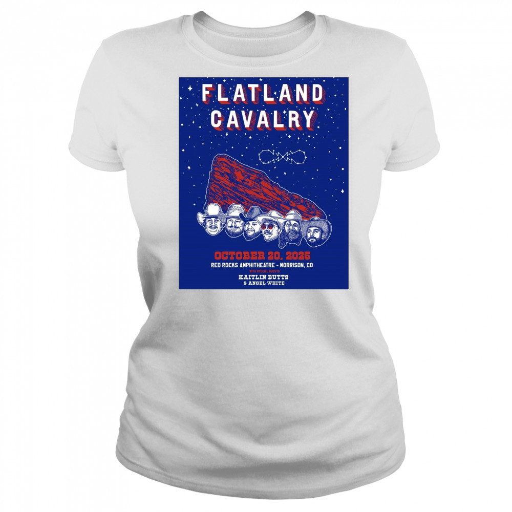 Poster Flatland Cavalry October 20 2025 Red Rocks Amphitheatre Morrison Co With Kaitlin Butts & Angel White t-shirt Women's T-shirt