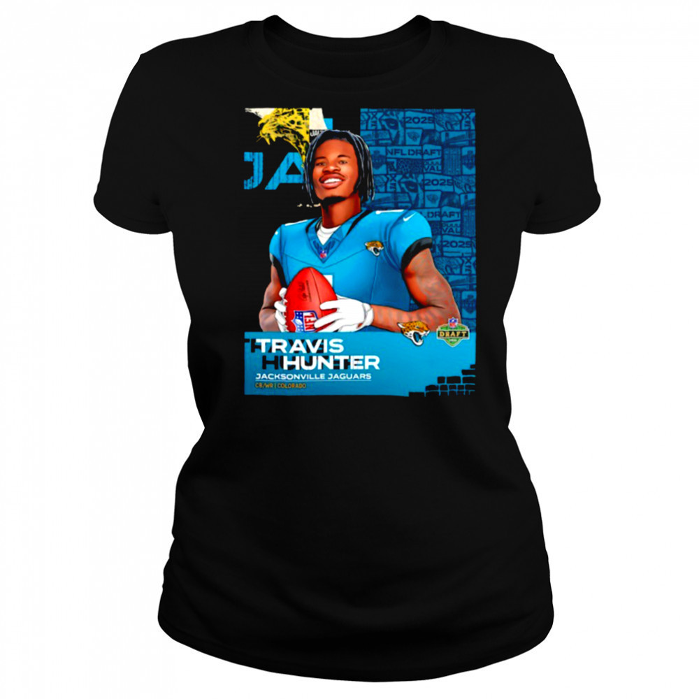 Travis Hunter Jacksonville Jaguars 2025 NFL Draft art shirt Women's T-shirt